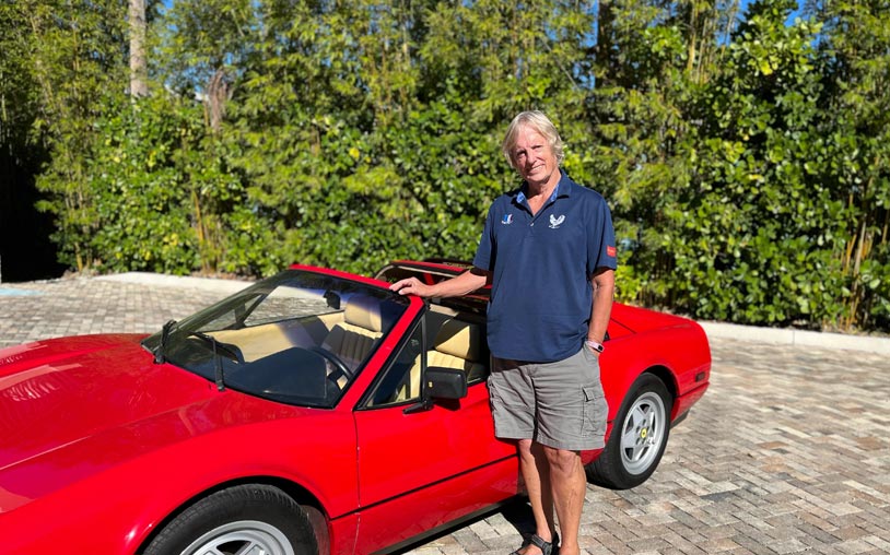 Craig standing by his Ferrari 328 - He is a Satisfied Client of F1 Imports